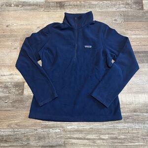 Patagonia Womens Micro D Quarter Zip Fleece Pullover‎ Navy Blue 26278 Medium